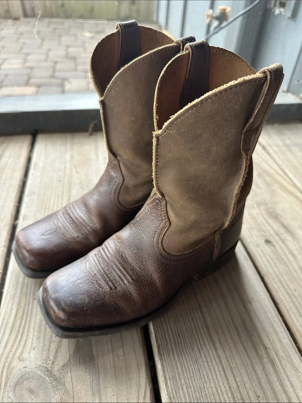 Ariat Rambler Leather Cowboy Boots Big Kids 1.5